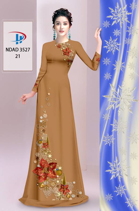 Vải Áo Dài Hoa In 3D AD NDAD3527 5